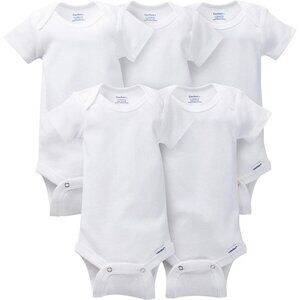 5-Pack Baby White Short-Sleeve Onesies® Bodysuits